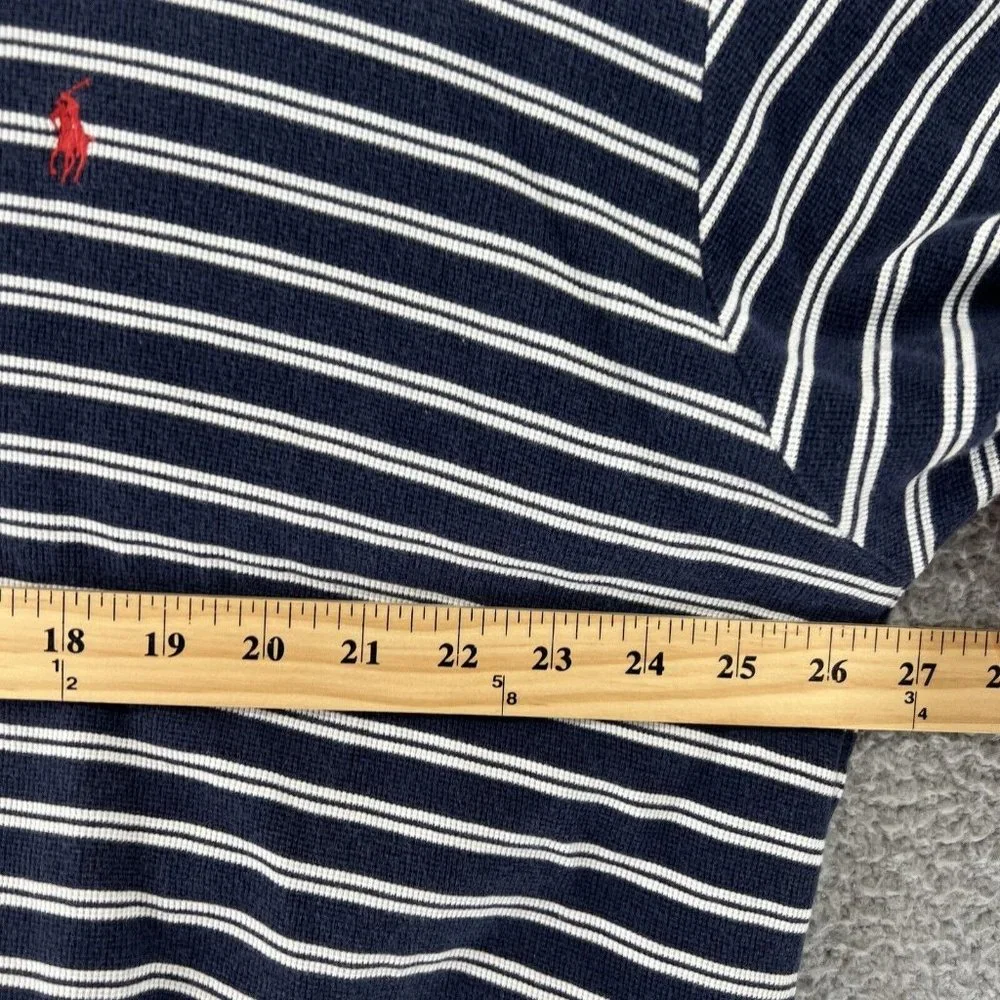 Ralph‎ Lauren Big XL Shirt Blue White Stripe Vintage Polo Shirt Casual Outdoor